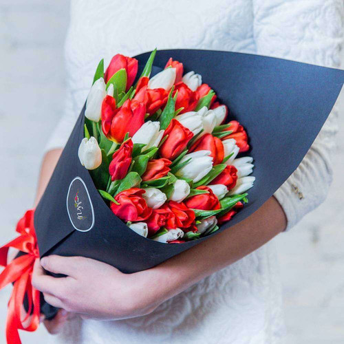 51 Красный и Белый Тюльпан