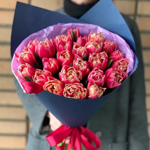 25 Розовых Тюльпанов