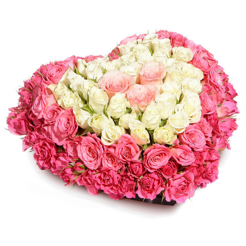 Сердце из кустовых роз